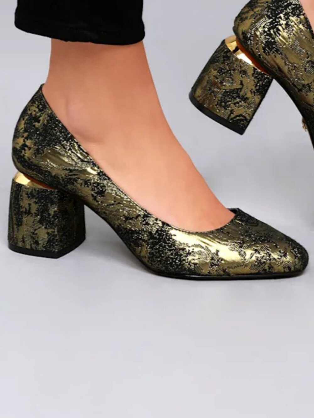 Kensie SZ 7 Lukas Black Floral Brocade Pumps Formal Dressy Fairy Grunge Staple